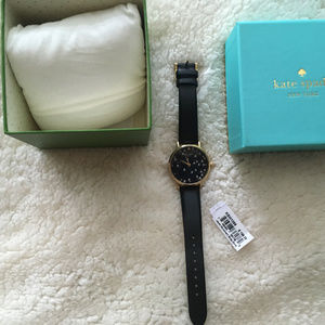 Kate Spade Black Gold and Pearl Watch with tags and box--needs a battery